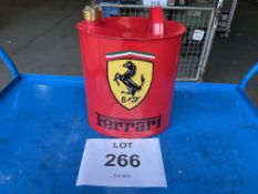 NEW UNUSED HAND PAINTED FERRARI 2 GALL OIL/ FUEL CAN WITH BRASS CAP