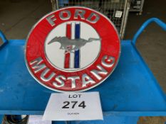 CAST ALUMINIUM 50 cms dia FORD MUSTANG WALL SIGN