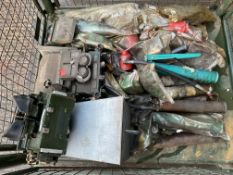 35 x Grease Guns, Oil Cans, Plus FV Sights, Wheel Chock etc