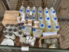 1 x Stillage of Hand Cleaner Surface Cleaners, Foot Powers, Velcro etc