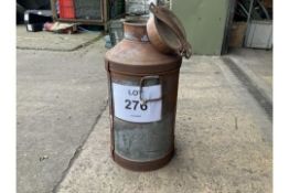 Antique Galvanised 5 Gall Milk Churn C/W Top And Chain