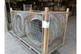 1 Stillage Of British Army Concertina Galvanised Razor Wire In Bundles Unissued