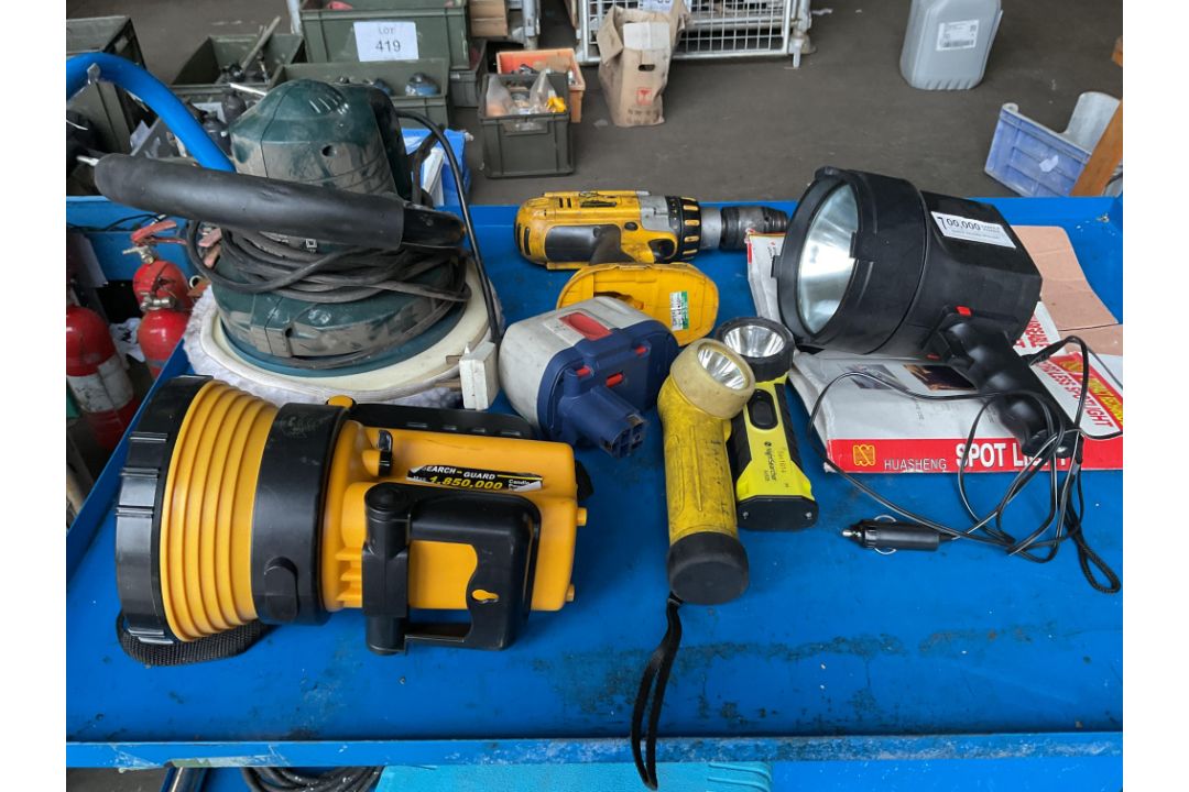 Tools Inc Polisher, Cordless Drill, Rechargeable Lights Etc - Image 3 of 9