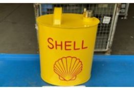 Hand Painted Unused 2 Gall Shell Fuel/ Oil Can With Brass Cap