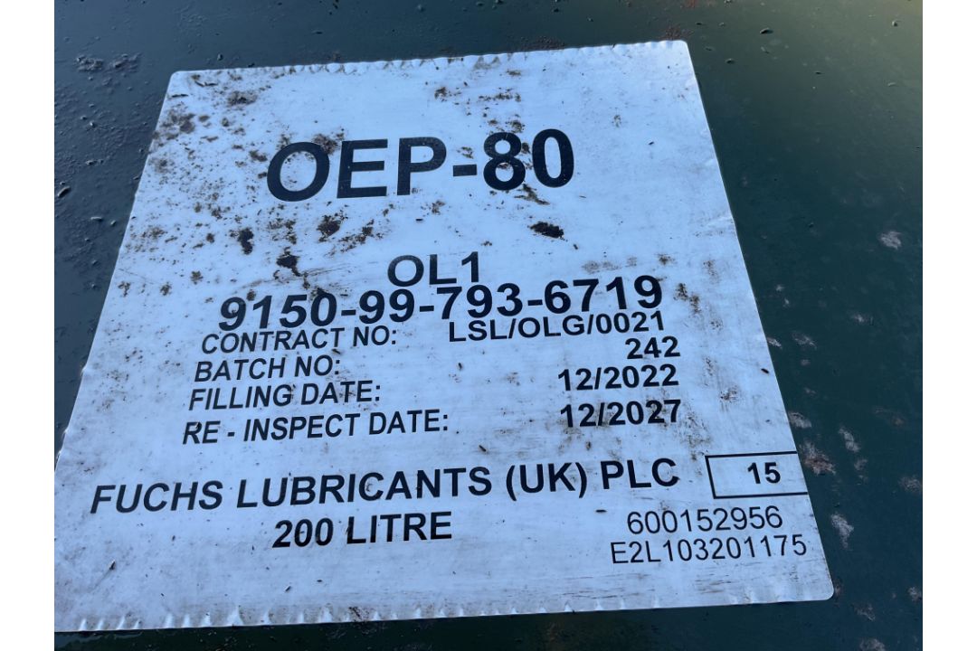 1 x 200 Litre Drum of Unissued FUCHS OEP 80 Extreme Pressure Gear Oils - Image 2 of 2