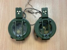 2x Stanley London Brass British Army Prismatic Compass, Nato Marks
