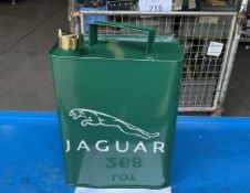 JAGUAR UNUSED 1 GALL HAND PAINTED OIL/FUEL CAN C/W BRASS CAP