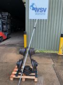Body Power Lifting/Squat Bar and Cast Iron Weight Plates. Approx. 200Kg in total.