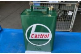 New Unused Castrol 1 Gall Hand Painted Fuel/ Oil Can C/W Brass Cap.