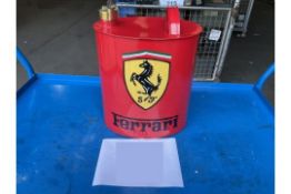 NEW UNUSED HAND PAINTED FERRARI 2 GALL OIL/ FUEL CAN WITH BRASS CAP