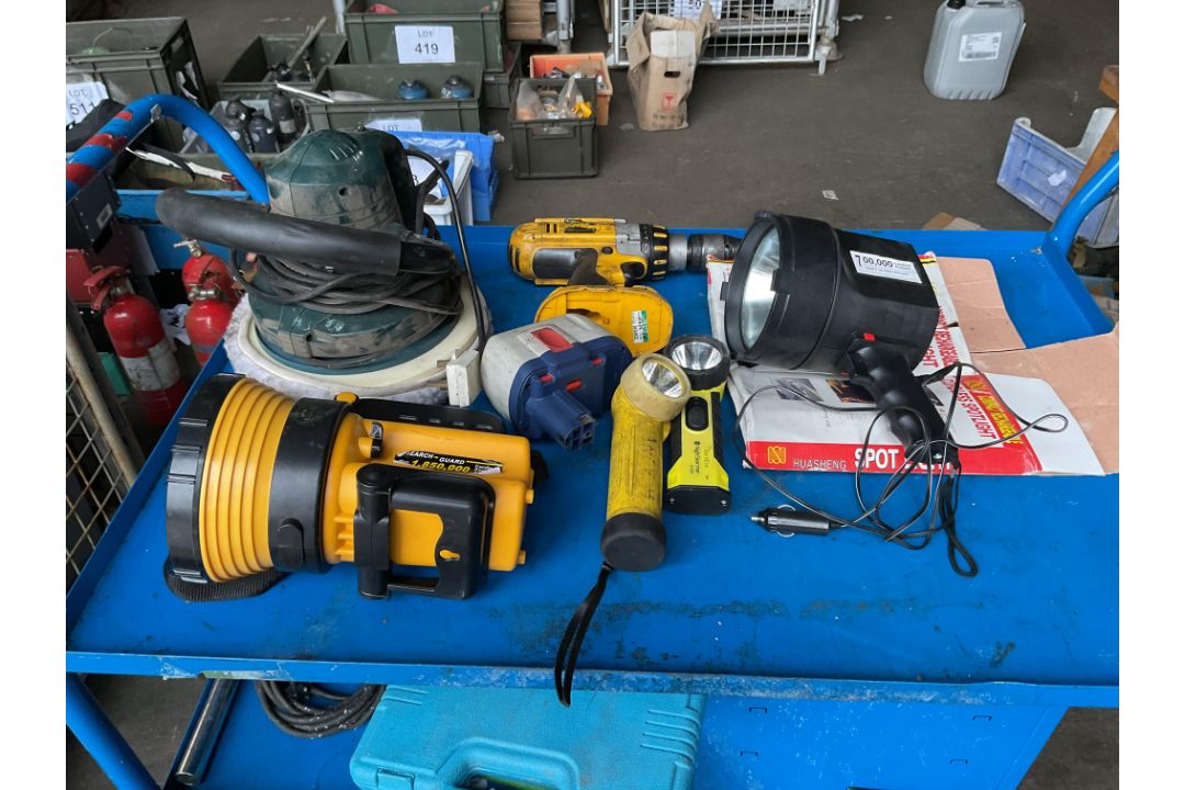 Tools Inc Polisher, Cordless Drill, Rechargeable Lights Etc - Image 1 of 9