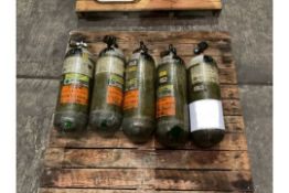 5 x Drager 300 Bar Air Cylinders.