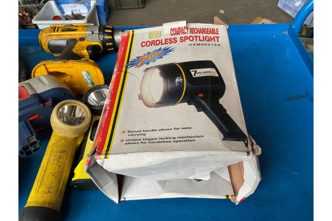 Tools Inc Polisher, Cordless Drill, Rechargeable Lights Etc - Image 8 of 9