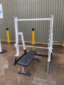 1 x Bench Press/ Squat Exercise Frame. C/w Bar and safety load hooks.