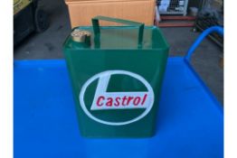 New Castrol Hand Painted 1 Gall Fuel/Oil Can with Brass Cap
