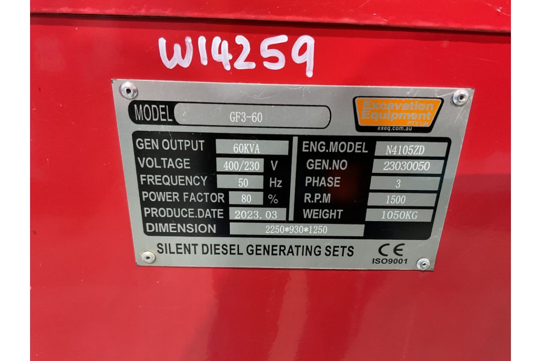 New Unissued 2023 GF 3 -60 60 KVA Diesel Generator 400/230 Volt 50 CPS 3 Phase and Single Phase. - Image 17 of 18