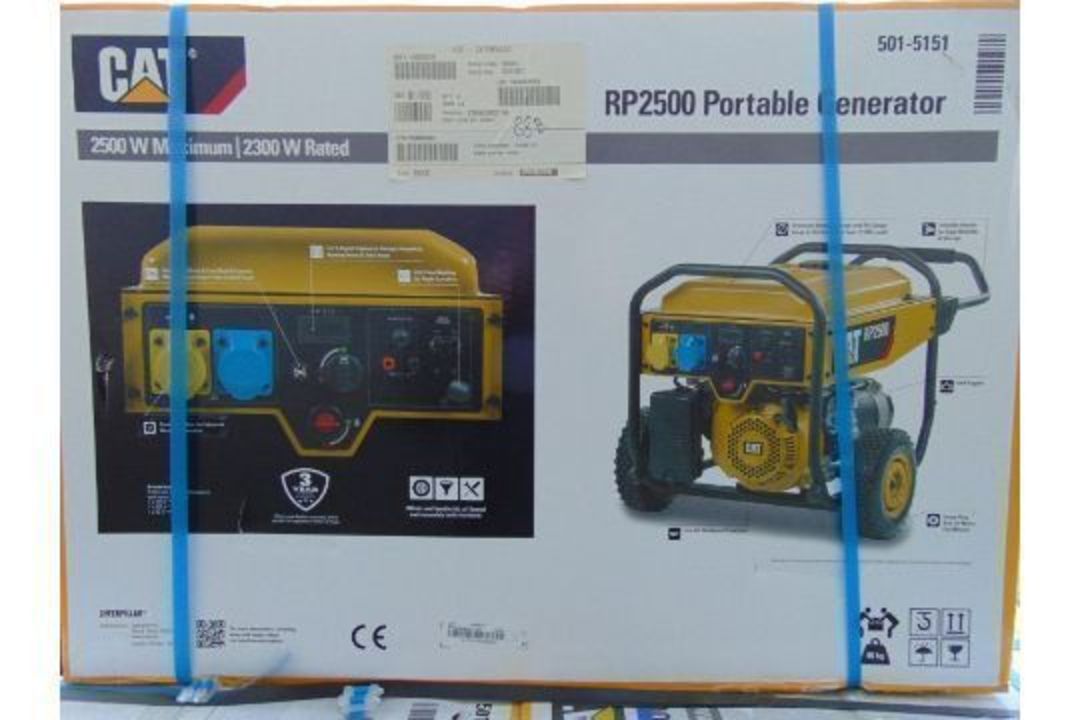 New & Unissued Caterpillar RP2500 Industrial Petrol Generator Set 3.1KVA 240/110 Volt - Image 3 of 5