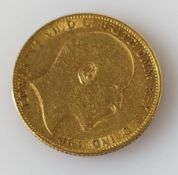 An Edwardian gold full sovereign, 1904