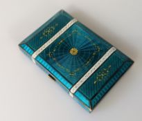 An early 20th century Austrian 900 standard silver gilt and guilloche enamel cigarette case