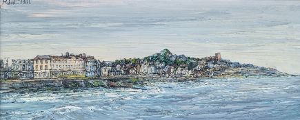 Robert William Hill (1932-1990) WALTON ON THE VALE, dated 1980, 24 x 60 cm, oil on canvas