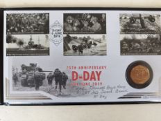 A Harrington & Byrne 2019, 75th Anniversary of the Normandy Landings, Signed Gold Proof 50p Coin 