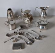 An Edwardian silver mustard pot on cabriole feet by Matthew John Jessop, Birmingham, 1905
