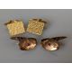 A pair of 18ct yellow gold cufflinks of oblong form with textured design, stamped 750, 12g  - Image 2 of 3