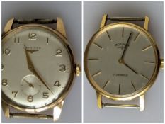 A 1960's Longines gent's manual wristwatch with Arabic numerals, subsidiary seconds hand 