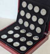 The Royal Mint Legendary Fighting Ships silver proof coin collection, 24 silver proof coins from the