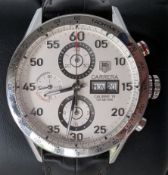 A Tag Heuer Carrera stainless steel automatic day/date chronograph wristwatch,100 meters, ref: CV2A1