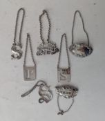 A Victorian silver letter wine label hallmarked for Robb & Whittet, Edinburgh, no date mark