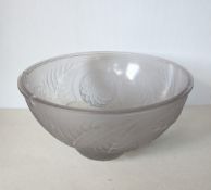A Lalique frosted glass “Dahlia” pattern plafonnier with etched mark “R Lalique France”, 30.5 cm di