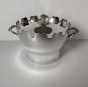 A Christofle silver plated Gallia collection ice pail with cast handles and weighted lid, 16cm diame