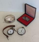 A Victorian silver-cased key-wind half-hunter pocket watch, case 50mm, retailed by Vaughan, Newport