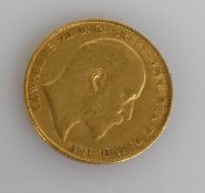 An Edwardian gold full sovereign, 1904