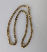A yellow gold fancy-link neck chain, stamped 585, test for 9ct gold, 44 cm, 23g