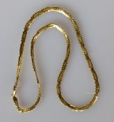 An Italian yellow gold fancy-link necklace, 43 cm, stamped 750, 5.7g
