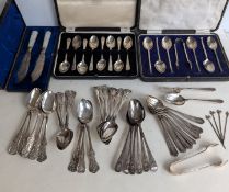 A set of six George IV silver teaspoons by William Hannay, Glasgow, 1825; five by JD