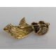 A yellow gold and ruby knot brooch, 60mm, unmarked but test for 9ct gold - Image 3 of 6