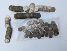 A large assortment of Victorian, Edwardian and George V (mostly) silver coinage, all pre-1947