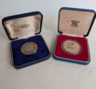 A cased Edward Duke of Windsor, 1894-1972 silver crown by John Pinches, another Silver Jubilee cased