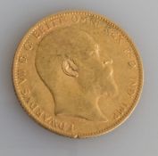 An Edwardian gold full sovereign, 1902