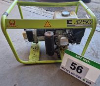 A PRAMAC E3250 Power Systems Skid mounted Petrol Generator with HONDA GX 160 Petrol Engine with