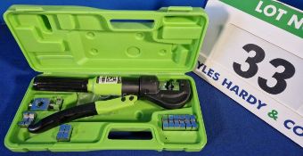 A Manual Hydraulic Hand Crimping Tool with A Quantity of Dies in Carry Case