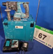 A MAKITA DHR242 Battery Electric Cordless 24mm Rotary Drill with One Batteries and A Charger, Cased