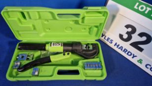 A Manual Hydraulic Hand Crimping Tool with A Quantity of Dies in Carry Case