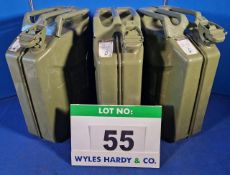 Three 20-Litre Steel Jerry Cans