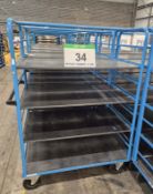 A EUROKRAFT Steel Framed Trolley, 1.8M tall x 800mm wide x 1240mm long with fitted Four Removable