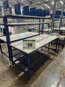 A SPACEGUARD Steel Framed White Laminate Finish Packing/Dispatch Workbench 1.8M x 800mm with