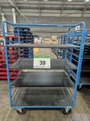 A EUROKRAFT Steel Framed Trolley, 1.8M tall x 800mm wide x 1240mm long with fitted Four Removable